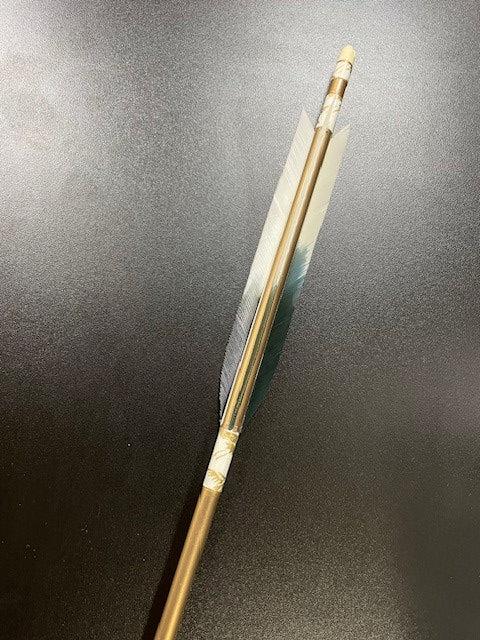 2015シャフト ターキー羽 六つ矢 和紙白/金