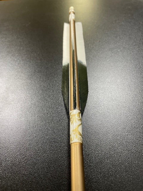 2015シャフト ターキー羽 六つ矢 和紙白/金