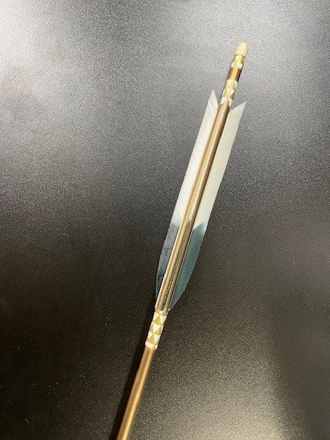 2015シャフト ターキー羽 六つ矢 和紙金/白