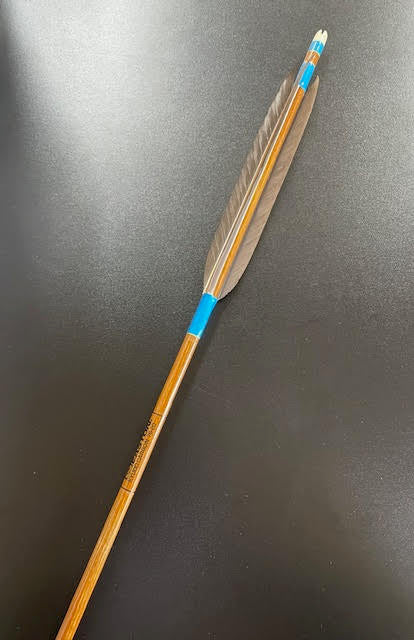 76-20 EASTON カーボンシャフト 黒鷲手羽 六つ矢 糸巻 青
