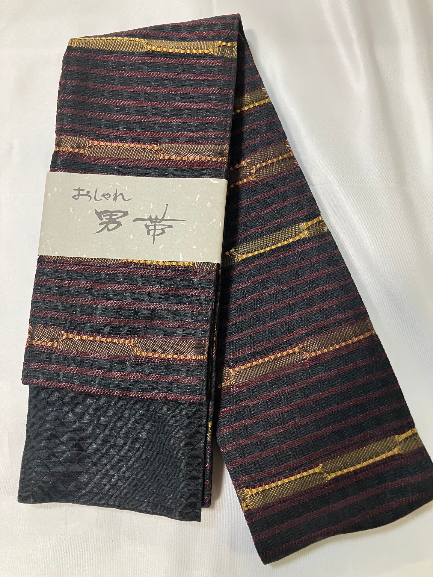 【横縞】男帯 ポリエステル高品質角帯【一点限り】