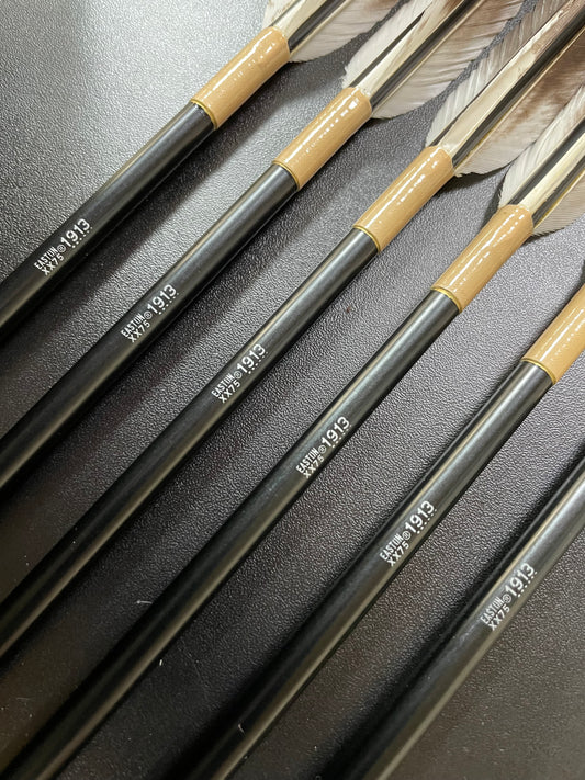 特価品EASTONアルミシャフト1913 犬手羽 六つ矢 【羽長15.0cm】