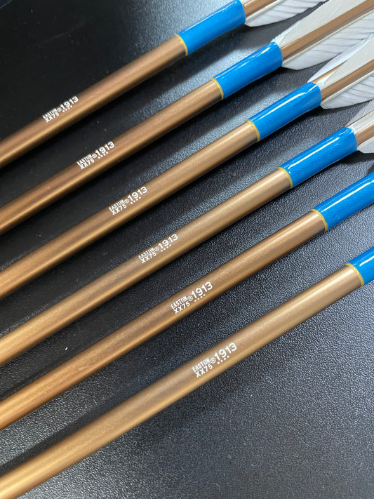 特価品EASTONアルミシャフト1913 犬手羽 六つ矢 【羽長14.5cm】