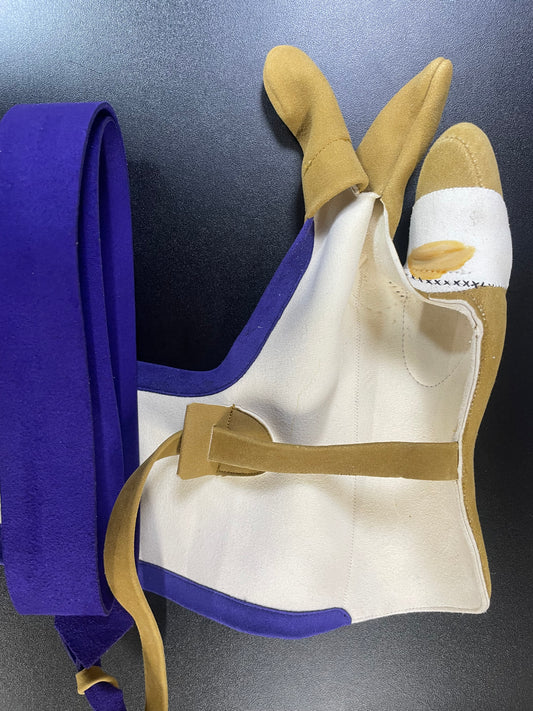 【中離特価】②三つ弽男子M-ML中間-堅帽子七分縁【征矢弓具】【初級者~様向け】