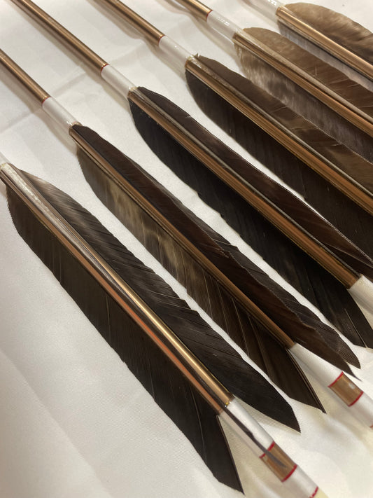 1913アルミシャフト熊手羽 六つ矢 【羽長14.0cm】