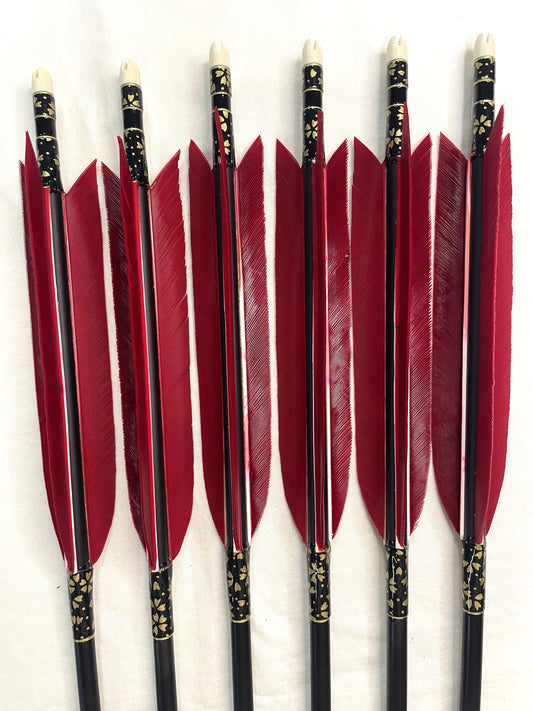 【75-17S】匠カーボンシャフト ターキー紅染六つ矢 天弓筈