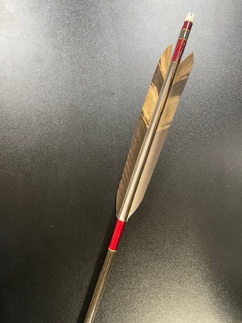 KC75-22カーボンシャフト 黒鷲手羽染羽 六つ矢 糸巻