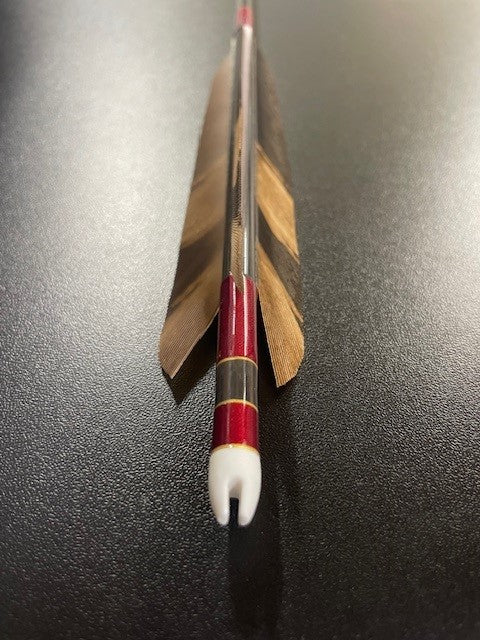 KC75-22カーボンシャフト 黒鷲手羽染羽 六つ矢 糸巻