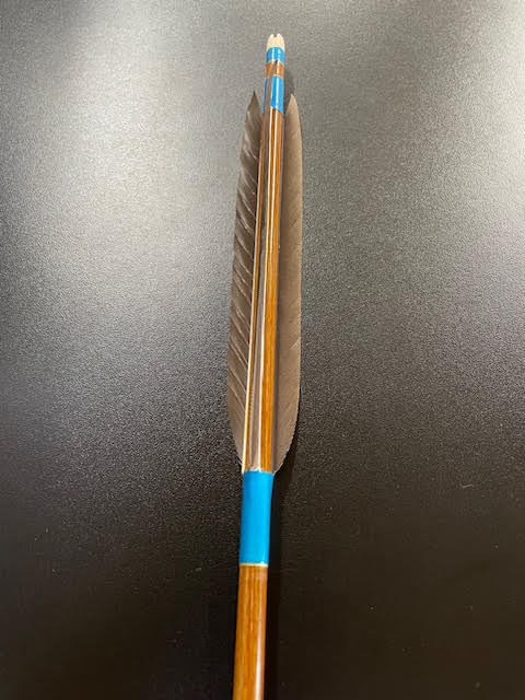 76-20 EASTON カーボンシャフト 黒鷲手羽 六つ矢 糸巻 青