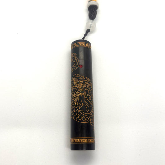 黒檀製ギリ粉入れ（龍）