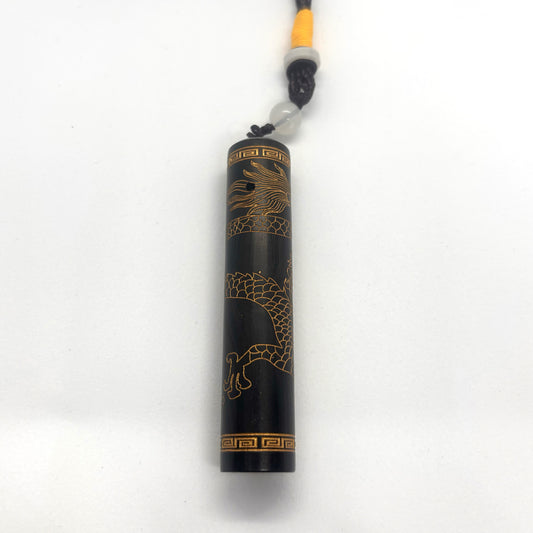 黒檀製ギリ粉入れ（龍）
