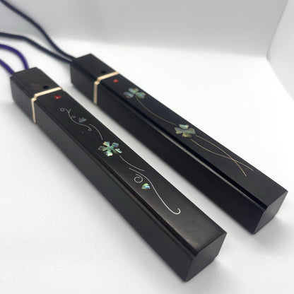 黒檀製螺鈿フデ粉入れ