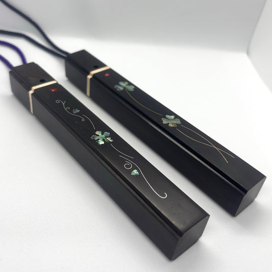 黒檀製螺鈿フデ粉入れ