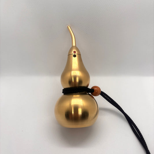 真鍮製ひょうたん型フデ粉入れ