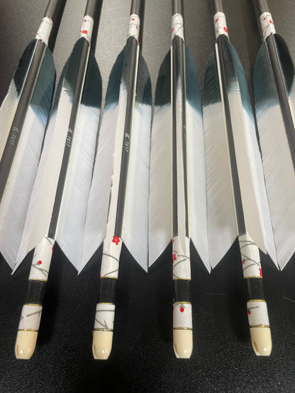 【即納】六つ矢 匠75-17シャフト  ターキー白黒羽