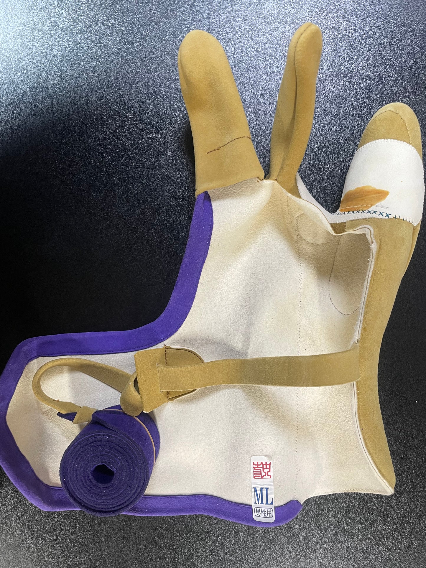 【中離特価】①三つ弽男子ML-堅帽子七分縁【征矢弓具】【初級者～様向け】