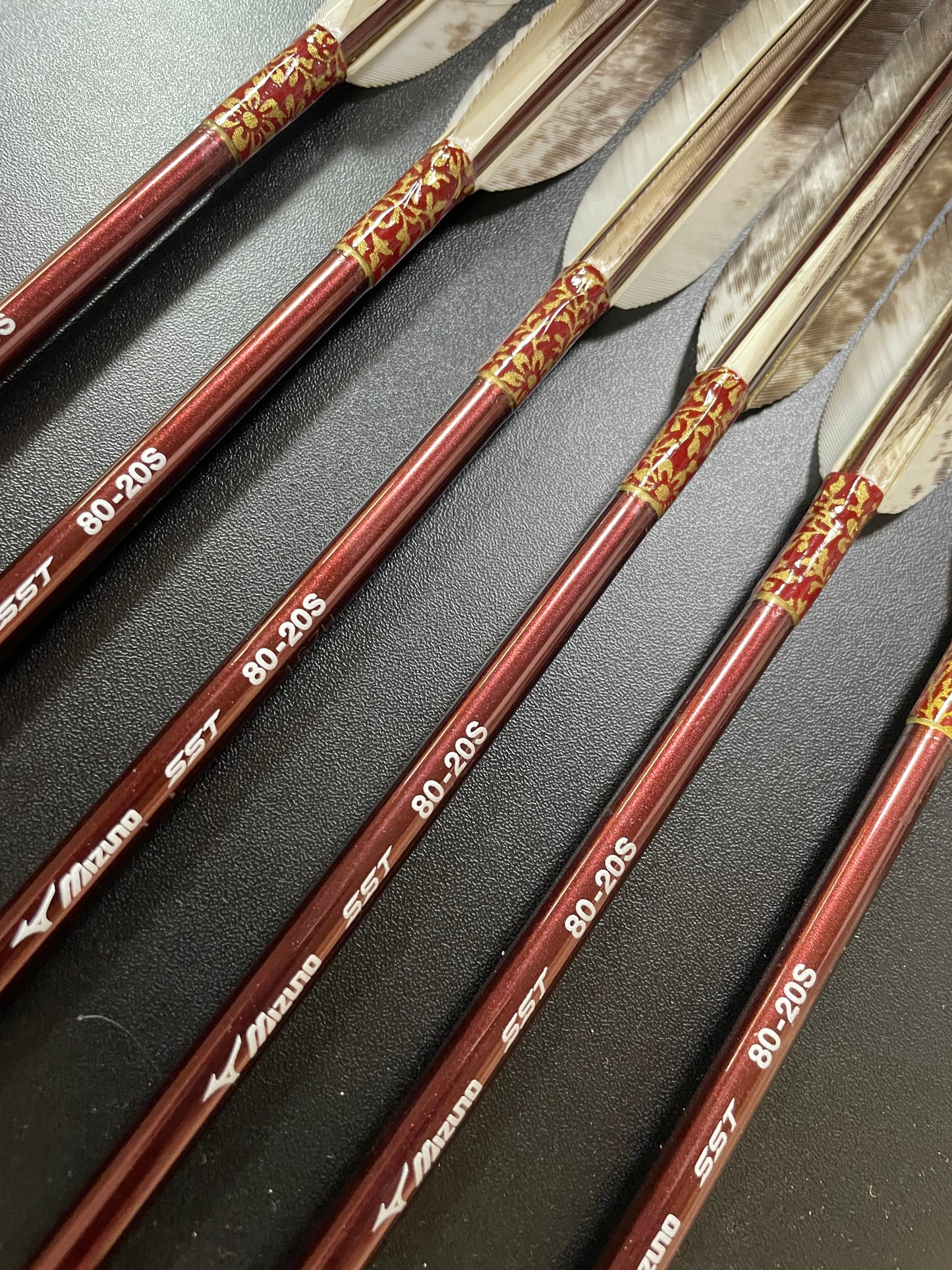 MIZUNO SST8020Sシャフト 犬鷲貝方羽 六つ矢 【羽長14.5ｃｍ】