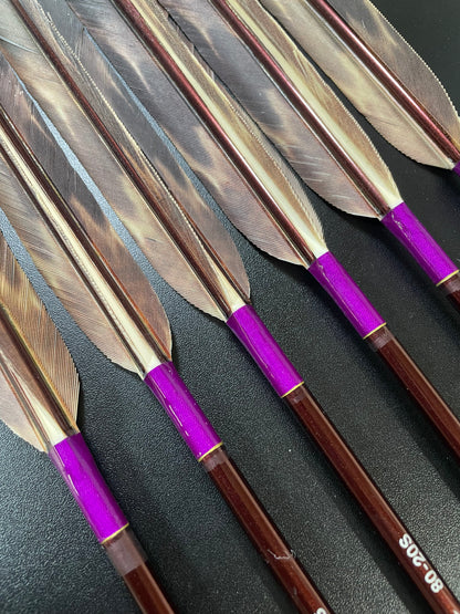 黒尾羽染抜　SST80-20Sシャフト 六つ矢 【羽長14.5ｃｍ】