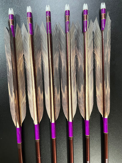 黒尾羽染抜　SST80-20Sシャフト 六つ矢 【羽長14.5ｃｍ】