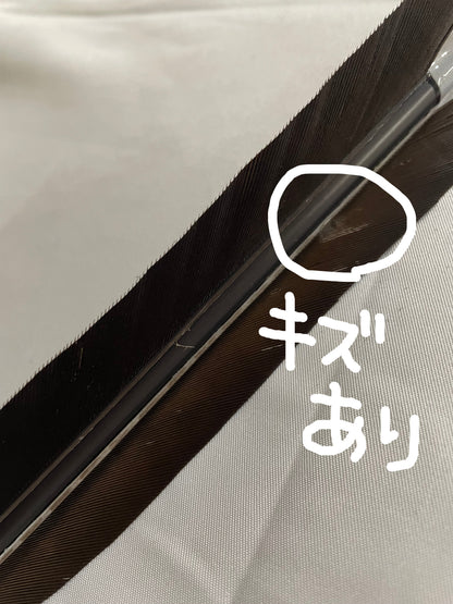 【羽微傷アリ】EASTONアルミシャフト2114 黒尾羽 六つ矢 　水牛筈【羽長15.0ｃｍ】