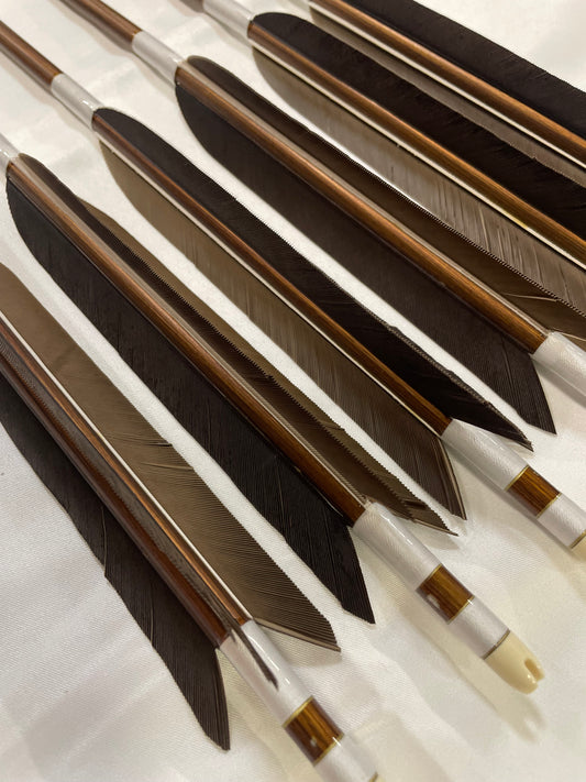 2015アルミシャフト黒手羽 六つ矢 【羽長15.0ｃｍ】