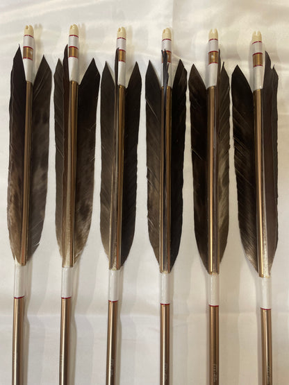 1913アルミシャフト熊手羽 六つ矢 【羽長14.0ｃｍ】