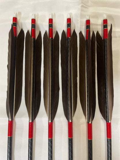 WENEW75-18シャフト黒手羽 六つ矢 【羽長14.5ｃｍ】