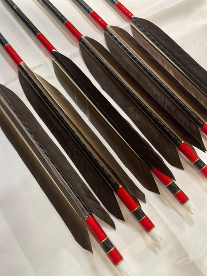 WENEW75-18シャフト黒手羽 六つ矢 【羽長14.5ｃｍ】
