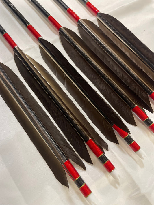 WENEW75-18シャフト黒手羽 六つ矢 【羽長14.5ｃｍ】