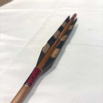 【即納】染抜三符四符　蛇革巻き　竹製巻藁矢　　　98cm