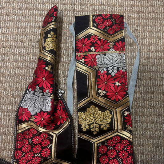 ファスナー付き弓袋　着物リメイク　①