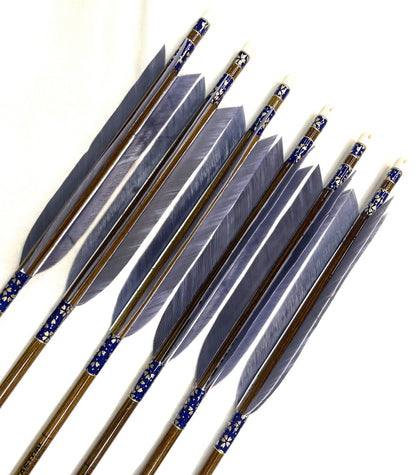 【80-23】EASTONウッドカーボンシャフト ターキー銀染六つ矢 　天弓筈