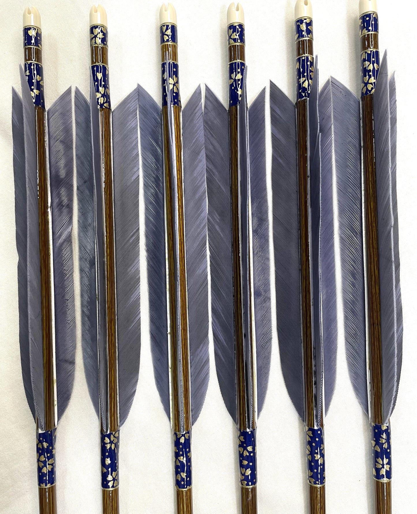 【80-23】EASTONウッドカーボンシャフト ターキー銀染六つ矢 　天弓筈