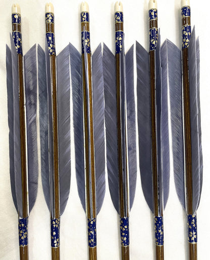 【80-23】EASTONウッドカーボンシャフト ターキー銀染六つ矢 　天弓筈