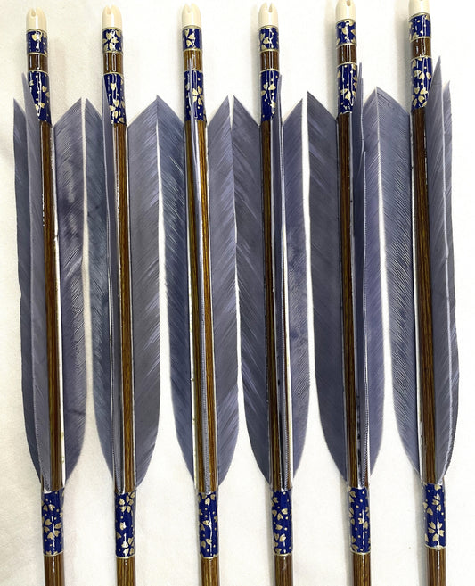【80-23】EASTONウッドカーボンシャフト ターキー銀染六つ矢 　天弓筈
