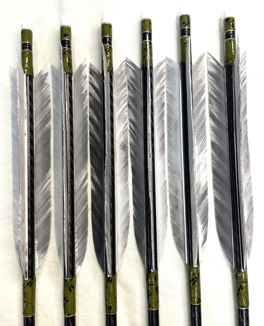 【80-23】WENEWカーボンシャフト ターキー銀染六つ矢 　天弓筈
