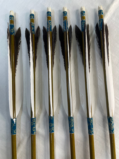EASTON76-20ウッドカーボンシャフト　ターキー染羽　六つ矢　和紙巻