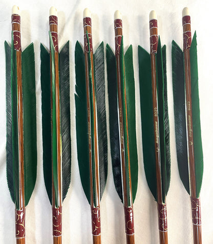 ハヤブサ80-25  ターキー染羽 六つ矢