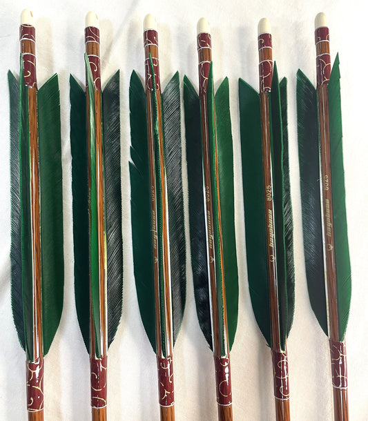 ハヤブサ80-25  ターキー染羽 六つ矢
