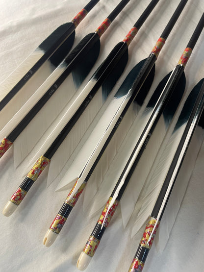 匠カーボン75-17Sシャフト  ターキー白黒羽　和紙巻
