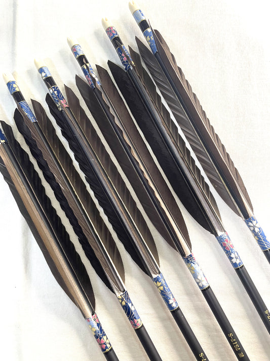 匠カーボン75-17Sシャフト  黒手羽　和紙巻