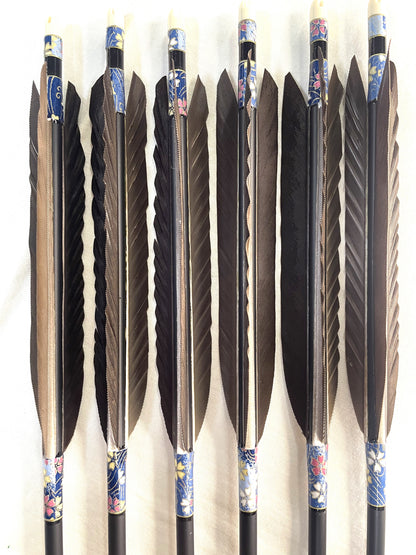 匠カーボン75-17Sシャフト  黒手羽　和紙巻
