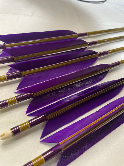 【76-20】EASTON　ウッドカーボンシャフト ターキー染羽六つ矢 　天弓筈