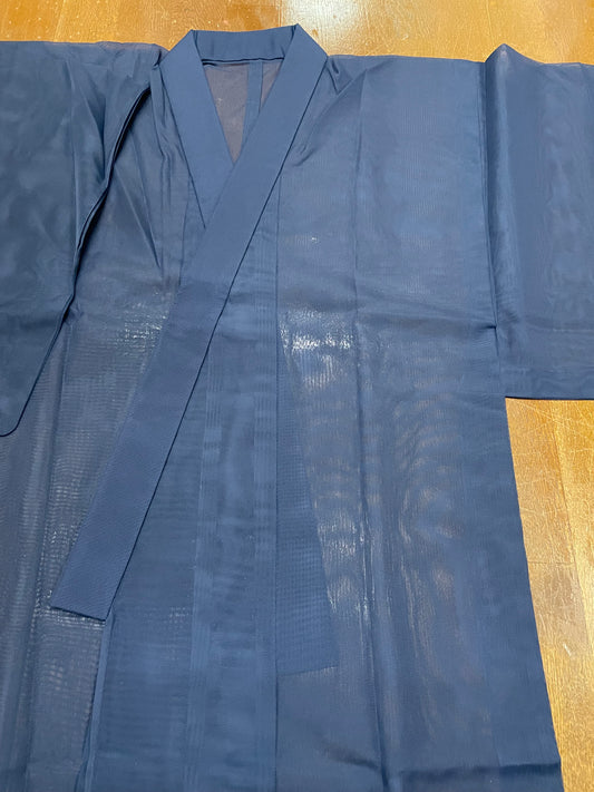【特価】⑮大サイズ　男子　紗　紺　着物