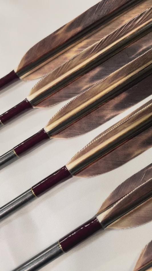 黒尾羽染抜　SST80-20BMシャフト 六つ矢② 【羽長14.5ｃｍ】